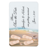 Magnet Flexible Flip Flops on the Beach Wedding Enregistrer la dat (Vertical)