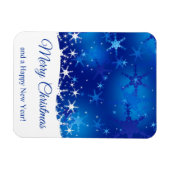 Magnet Flexible Flocon de neige bleu d'hiver de Noël (Horizontal)