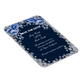 Magnet Flexible Flocon de neige Rose bleu Noël Enregistrer la date (Côté Droit)