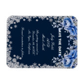 Magnet Flexible Flocon de neige Rose bleu Noël Enregistrer la date (Horizontal)