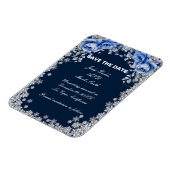 Magnet Flexible Flocon de neige Rose bleu Noël Enregistrer la date (Côté Gauche)