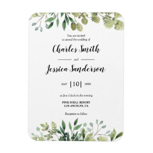Magnet Flexible Flora Verde Invitación