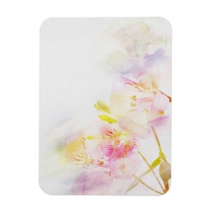 Magnet Flexible floral backgrover witwatercolor flowers