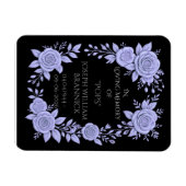 MAGNET FLEXIBLE FLORAL BLUE. IN LOVING MEMORY KEEPSAKE, CARD (Horizontal)