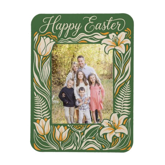 Magnet Flexible Floral Easter Personalized Lily & Daffodil (Vertical)