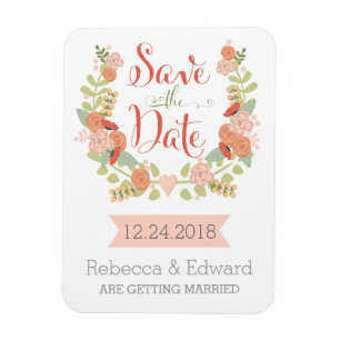 Magnet Flexible Floral Enregistrer l'aimant de date