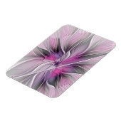 Magnet Flexible Floral Fractal Modern Abstract Flower Pink Gray (Côté Gauche)