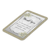 Magnet Flexible Floral Gem Cadre Argenté, Mariage Or et Argent (Côté Gauche)