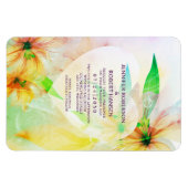 Magnet Flexible Floral Heart Dewdrops Hibiscus Jaune Invitation de (Horizontal)