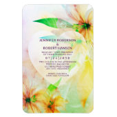 Magnet Flexible Floral Heart Dewdrops Hibiscus Jaune Invitation de (Vertical)