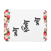 Magnet Flexible Floral "Live, Laugh, Love" Élégant (Horizontal)