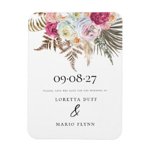 Magnet Flexible Floral rose Enregistrer la date