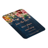 Magnet Flexible Floral String Lights Rustic Wedding Save The Date (Côté Droit)