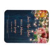 Magnet Flexible Floral String Lights Rustic Wedding Save The Date (Horizontal)