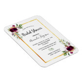 Magnet Flexible Floraux Bourgogne or verdure boho douche nuptiale (Côté Droit)