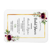 Magnet Flexible Floraux Bourgogne or verdure boho douche nuptiale (Horizontal)