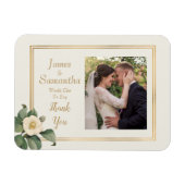 Magnet Flexible Flore blanche simple | Merci photo personnalisé (Horizontal)