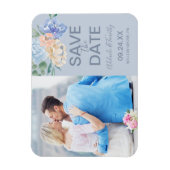 Magnet Flexible Flore bleu poussiéreux | Slate Photo Enregistrer l (Vertical)