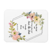 Magnet Flexible Flore géométrique Enregistrer La Date (Horizontal)