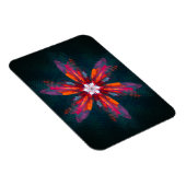 Magnet Flexible Flore Mandala Flowers Orange Red Blue Abstract (Côté Droit)