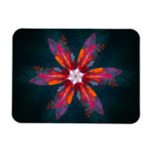 Magnet Flexible Flore Mandala Flowers Orange Red Blue Abstract (Horizontal)