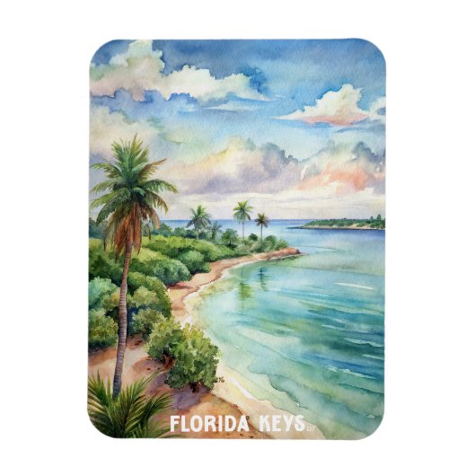 Magnet Flexible Florida Keys National Park Aquarelle Peinture (Vertical)