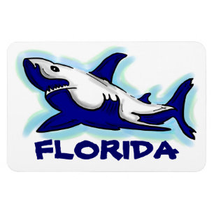 Magnet Flexible Floride bleu requin thème rectangle aimant
