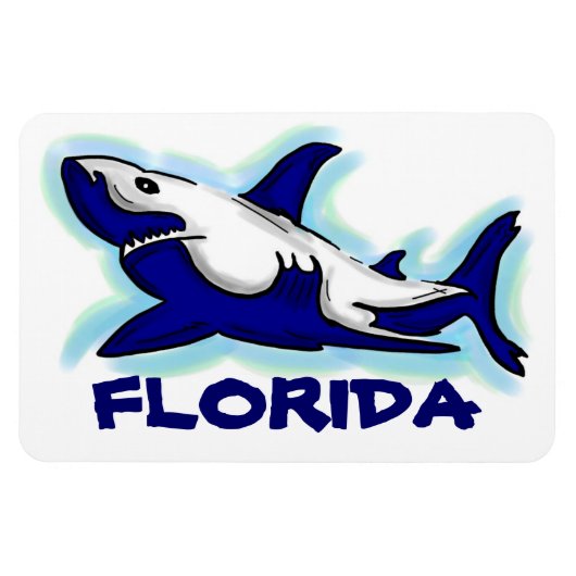 Magnet Flexible Floride bleu requin thème rectangle aimant (Horizontal)