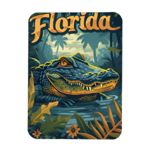 Magnet Flexible Floride Everglades Alligator Vintage