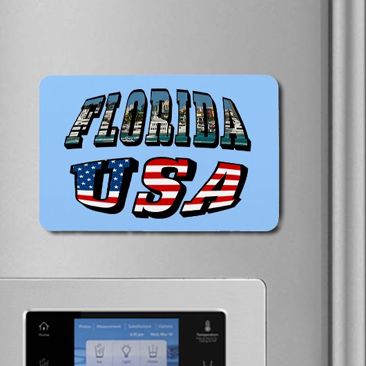 Magnet Flexible Floride Photo et USA Flag Text