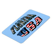 Magnet Flexible Floride Photo et USA Flag Text (Côté Gauche)