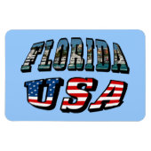 Magnet Flexible Floride Photo et USA Flag Text (Horizontal)