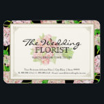 Magnet Flexible Florist Wedding Business Bouquet<br><div class="desc">Il s'agit d'une carte de Carte de visite ou de boîtier floral correspondant à utiliser pour les entreprises flororistes, mariages ou autres entreprises florales. PALETTE DE COULEUR : noir, rose rousse, crème, blanc cassé, taupe et bronzage. COLLECTION DESIGN : Bien que ce design ait l'air vintage dans son style, tout...</div>