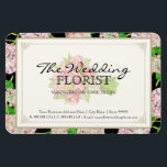 Magnet Flexible Florist Wedding Business Bouquet<br><div class="desc">Il s'agit d'une carte de Carte de visite ou de boîtier floral correspondant à utiliser pour les entreprises flororistes, mariages ou autres entreprises florales. PALETTE DE COULEUR : noir, rose rousse, crème, blanc cassé, taupe et bronzage. COLLECTION DESIGN : Bien que ce design ait l'air vintage dans son style, tout...</div>
