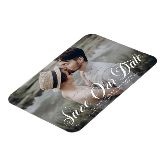 Magnet Flexible Flourver Script Enregistrer Notre Date Découper Ph (Côté Gauche)