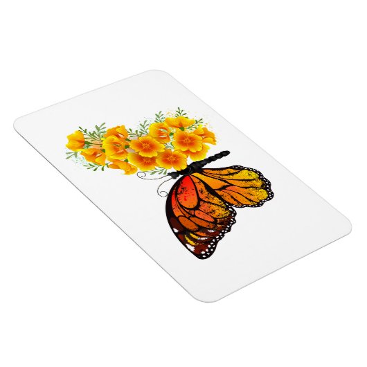 Magnet Flexible Flower Butterfly with Yellow California Poppy (Côté Droit)
