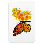 Magnet Flexible Flower Butterfly with Yellow California Poppy (Vertical)