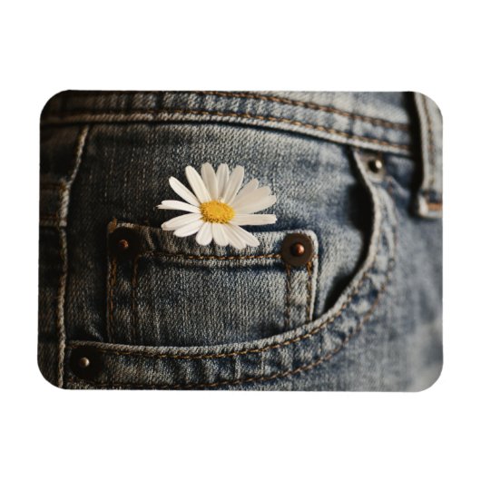 Magnet Flexible Flowers (homonymie) | Daisy in Jeans Pocket (Horizontal)