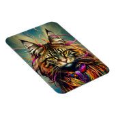 Magnet Flexible Fluffy Tiger Maine Coon en rubans (Côté Droit)