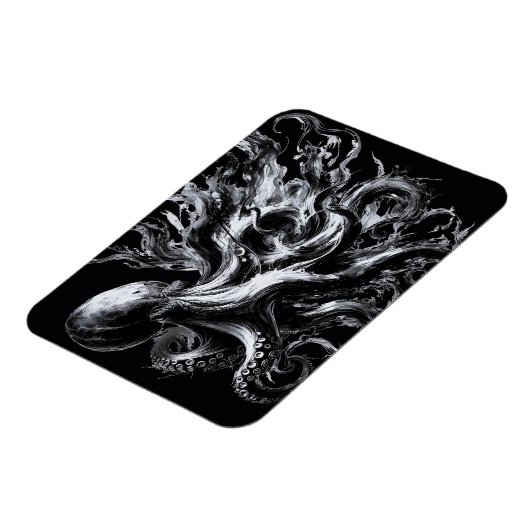 Magnet Flexible Fluide d'encre abstrait Pieuvre Kraken (Côté Gauche)