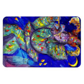 Magnet Flexible FLUTISTE EN BLEU / Soirée Carnaval vénitien (Horizontal)