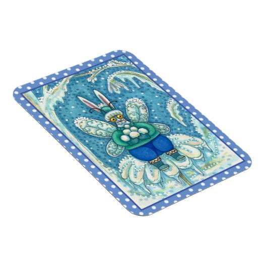 MAGNET FLEXIBLE FLUTTERBUN HIVER WONDERLAND, FUNNY BUNNY RABBIT (Côté Droit)