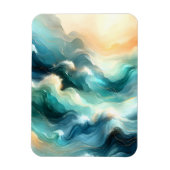 Magnet Flexible Flux d'océan doré Vagues abstraites (Vertical)