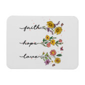 Magnet Flexible Foi, Espoir, Amour - Floral Inspirationnel (Horizontal)