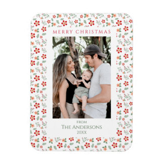 Magnet Flexible Foliage floral Élégante photo de Noël