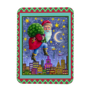 MAGNET FLEXIBLE FOLK ST. TOILETTES NICK SUR TOITS AVEC SAC DE JOUE
