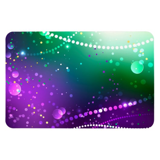 Magnet Flexible Fond violet festif de Mardi Gras (Horizontal)
