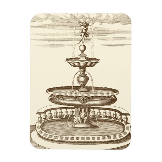 Magnet Flexible Fontaine de cour avec chérub ornemental (Vertical)