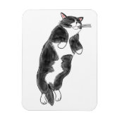 Magnet Flexible FooFooCat: Lazy Jumbo Tuxedo Cat (Vertical)