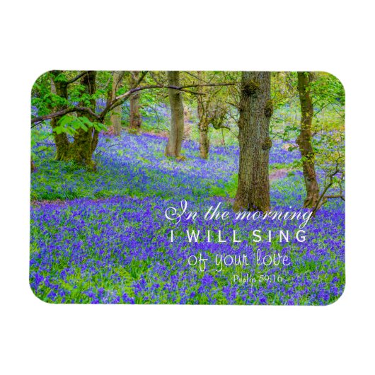 Magnet Flexible Forêt de Bluebells en Ecosse, versets de la Bible (Horizontal)